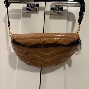 THINK ROYLN Tan Quilted Crossbody Bag